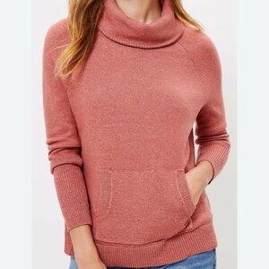 Ann Taylor LOFT Dusty Rose Cowl Neck Pocket Sweater
